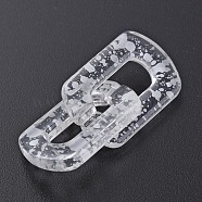 Transparent Acrylic Linking Rings, Quick Link Connectors, for Cable Chains Making, Twist Oval, White, 30.5x20.5x4mm, Inner Diameter: 8x18mm(OACR-N009-017A-15)