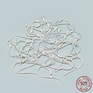 925 Sterling Silver Earring Hooks, with 925 Stamp, Silver, 15x16.5mm, Hole: 1.5mm, 22 Gauge, Pin: 0.6mm(STER-T002-170S)