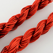 Nylon Thread, Nylon Jewelry Cord for Custom Woven Bracelets Making, Red, 2mm, about 13.12 yards(12m)/bundle, 10bundles/bag, about 131.23 yards(120m)/bag(NWIR-R002-2mm-6)