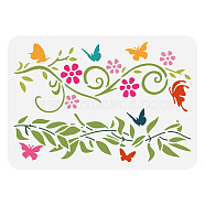 PET Hollow Out Drawing Painting Stencils, for DIY Scrapbook, Photo Album, Butterfly Pattern, 297x210mm(DIY-WH0422-0032)