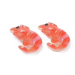 Resin Cabochons, Shrimp, Tomato, 29.5x20.5x7.5mm(RESI-R456-04A)