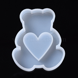 Shaker Molds, Silhouette Silicone Quicksand Molds,Resin Casting Molds , For UV Resin, Epoxy Resin Jewelry Making, Bea, White, 77.5x64.5x13.5mm, Inner Diameter: 69.5x58mm(DIY-I026-04)