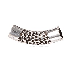 Tibetan Style Alloy Hollow Tube Beads, Antique Silver, 45x11mm, Hole: 9mm(PALLOY-K210-03-AS)