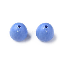 Opaque Acrylic Beads, Faceted, Teardrop, Cornflower Blue, 15x14.5mm, Hole: 2mm, about 243pcs/500g(MACR-S373-10A-A02)