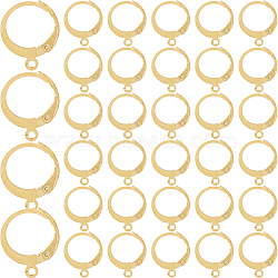 304 Stainless Steel Leverback Earring Findings, with Horizontal Loop, Real 24K Gold Plated, 14.5x12mm, Hole: 1.2mm, Pin: 0.8x1mm, 120Pcs/box(STAS-SP0001-07A)