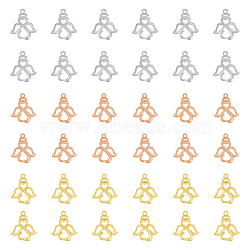 36Pcs 3 Color Brass Pendants, Angel, Mixed Color, 16x14x2mm, Hole: 1mm, 12pcs/color(KK-FH0005-17)