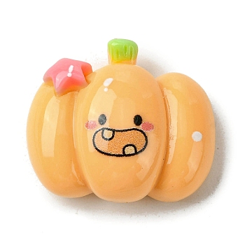 Halloween Theme Opaque Resin Decoden Cabochons, Pumpkin, 21x24x11mm