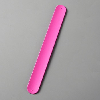 Silicone Slap Bracelet, Plain Flat Soft Wrap Wristband for Kids, Deep Pink, 8-1/2 inch(21.6cm)