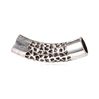 Tibetan Style Alloy Hollow Tube Beads, Antique Silver, 45x11mm, Hole: 9mm