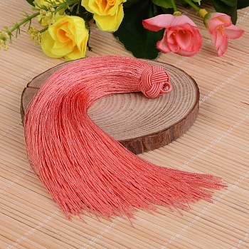 Beautiful Design Nylon Tassel Pendant Decorations, Indian Red, 160x18mm, Hole: 4mm