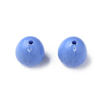 Opaque Acrylic Beads, Faceted, Teardrop, Cornflower Blue, 15x14.5mm, Hole: 2mm, about 243pcs/500g