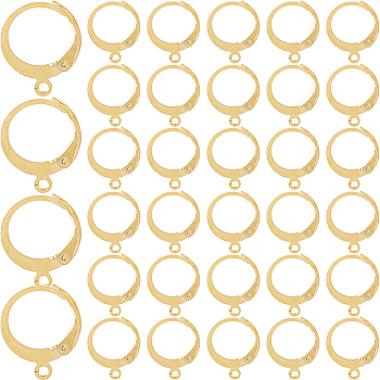 304 Stainless Steel Leverback Earring Findings, with Horizontal Loop, Real 24K Gold Plated, 14.5x12mm, Hole: 1.2mm, Pin: 0.8x1mm, 120Pcs/box