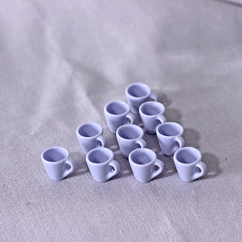 Resin Miniature Teacup Ornaments, Micro Landscape Garden Dollhouse Accessories, Pretending Prop Decorations, Lilac, 16x13mm, 10pcs/set.