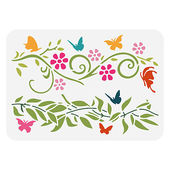 PET Hollow Out Drawing Painting Stencils, for DIY Scrapbook, Photo Album, Butterfly Pattern, 297x210mm