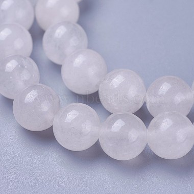 Jade blanc naturel perles rondes brins(G-N0120-03-8mm)-2