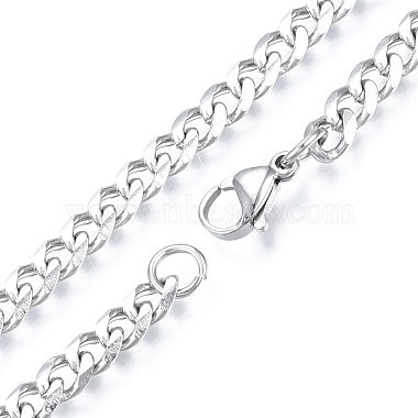 Men's 201 Stainless Steel Cuban Link Chain Necklace(NJEW-N050-A06-5-45P)-2