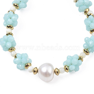 Bracelet coulissant tressé en perles naturelles et verre(BJEW-N018-01C)-3