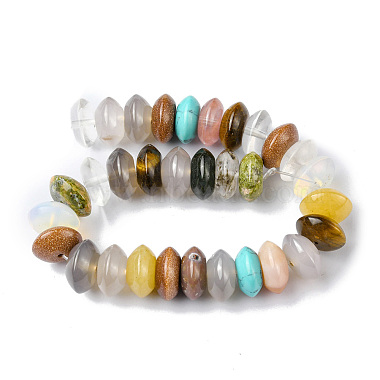naturelles et synthétiques mélangées perles de pierres précieuses brins(G-F743-05D)-3