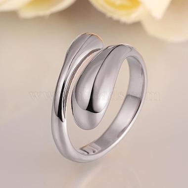 Real Platinum Plated Adjustable Brass Finger Rings for Women(RJEW-BB07574-C)-4
