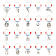 20Pcs 20 Style Cowboy Theme Alloy Wine Glass Charms with Glass Beads(AJEW-BC0003-77)-1