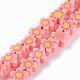 Handmade Flower Printed Polymer Clay Beads Strands(X-CLAY-M003-07F)-1