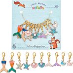 10 Pcs 10 Style Ocean Themed Alloy Enamel Pendants Decorations, with Zinc Alloy Lobster Claw Clasp and Steel Memory Wire, Mixed Color, 43mm, 1pc/style(HJEW-NB0001-44)