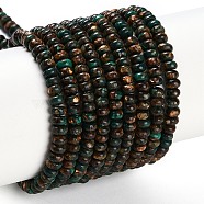 Assembled Natural Malachite & Bronzite Beads Strands, Rondelle, 4.5x2.5mm, Hole: 0.6mm, about 155pcs/strand, 15.75''(40cm)(G-A230-C02-01)