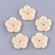 Synthetic Coral Beads, Dyed, Flower, PeachPuff, 19~19.5x19~20x3~4mm, Hole: 1.6mm(X-CORA-T010-07A)