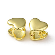 Rack Plating Brass Heart Hoop Earrings for Women, Lead Free & Cadmium Free, Real 18K Gold Plated, 12x12.5x11mm, Pin: 1.2mm(EJEW-M215-04G)