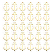 30Pcs Brass Pendants, Long-Lasting Plated, Cadmium Free & Lead Free, Anchor, Real 24K Gold Plated, 16x11.5x0.7mm, Hole: 1.8mm(KK-CA0002-33)