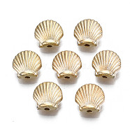 Plating ABS Plastic Beads, Shell Shape, Light Gold Plated, 8.5x9x4mm, Hole: 1.5mm(KY-N007-78)