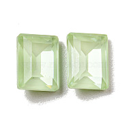 Glass Rhinestone Cabochons, Point Back & Back Plated, Faceted, Rectangle, Chrysolite, 8x6x4mm(RGLA-G021-01B-238DE)