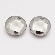 CCB Plastic Charms, Faceted Flat Round, Platinum, 14x5mm, Hole: 2mm(CCB-J028-52P)
