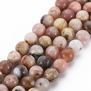 Natural Pink Opal Beads Strands, Grade AB, Round, 8~9mm, Hole: 1mm, about 45~48pcs/strand, 15.7 inch(G-R446-8mm-09)
