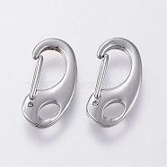 304 Stainless Steel Push Gate Snap Keychain Clasp Findings, Stainless Steel Color, 16x8x3mm(STAS-G039-05P)
