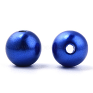 Spray Painted ABS Plastic Imitation Pearl Beads, Round, Medium Blue, 8x9.5mm, Hole: 1.8mm, about 2080 pcs/500g(OACR-T015-05B-06)