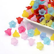 Frosted Acrylic Beads, Flower, Mixed Color, 10x13.5mm, Hole: 1.8mm, about 1600pcs/500g(PL692)