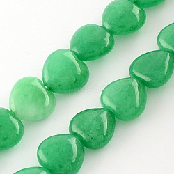 Dyed Natural Malaysia Jade Bead Strands, Medium Spring Green, 10x10x5mm, Hole: 1mm, about 40pcs/strand, 15.3 inch(G-R190-07)