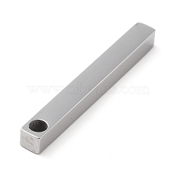 304 Stainless Steel Polished Pendant, Bar, Stainless Steel Color, 35x4x4mm, Hole: 3mm(STAS-J029-01-B)