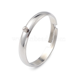 304 Stainless Steel Loop Ring Bases, Adjustable Finger Ring, Stainless Steel Color, 3x1mm, Hole: 1.2mm, Inner Diameter: 18mm(KK-I674-02P-A)