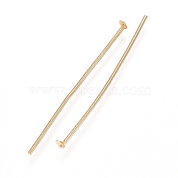 304 Stainless Steel Flat Head Pins, Real 18K Gold Plated, 20x0.5mm, Head: 1.2mm(STAS-I314-A04-G)