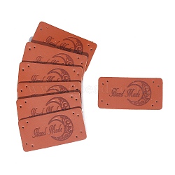 Rectangle Imitation Leather Label Tags, for DIY Jeans, Bags, Shoes, Hat Accessories, Moon, 40x20mm(PW-WG262B0-06)