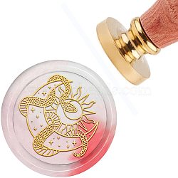 Brass Wax Seal Stamp with Handle, for DIY Scrapbooking, Snake Pattern, 3.5x1.18 inch(8.9x3cm)(AJEW-WH0184-0050)