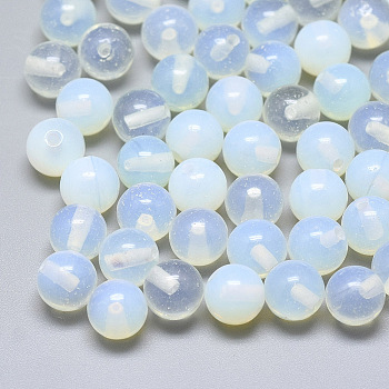 Opalite Beads, Half Drilled, Round, 10mm, Half Hole: 1.2mm