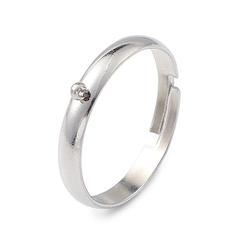 304 Stainless Steel Loop Ring Bases, Adjustable Finger Ring, Stainless Steel Color, 3x1mm, Hole: 1.2mm, Inner Diameter: 18mm