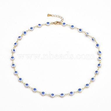 Bracelets et colliers chaîne à maillons mauvais œil en laiton émaillé ensembles de bijoux(SJEW-JS01191)-5
