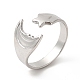 304 Stainless Steel Star & Moon Open Cuff Ring for Women(RJEW-E063-07P)-1