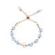 Bracelet coulissant tressé en perles naturelles et verre(BJEW-N018-01B)-1