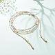 Многослойное женское ожерелье из натурального жемчуга и стеклянных бусин с веревочным узлом(NJEW-JN03908-03)-2