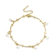 Bracelet à breloques en perles de plastique avec chaînes à maillons croisés(STAS-E001-28G)-1
